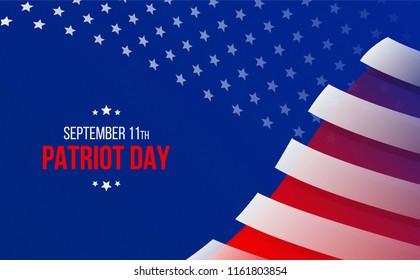 United States of America Patriot Day 11 of September poster design. creative style on dark blue background. ideal for greeting, card, banner, web, page, card.