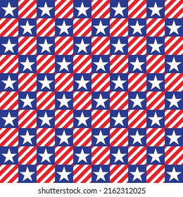 United States of America pattern. American style background. USA flag theme. Stars and stripes. Land of the free and the home of the brave. Star-spangled.