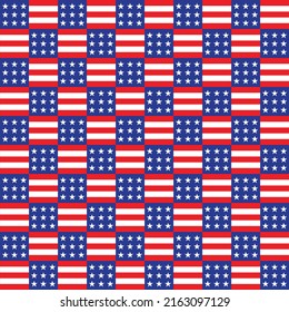 United States of America pattern. American style background. USA flag theme. Stars and stripes. Land of the free and the home of the brave. Star-spangled.