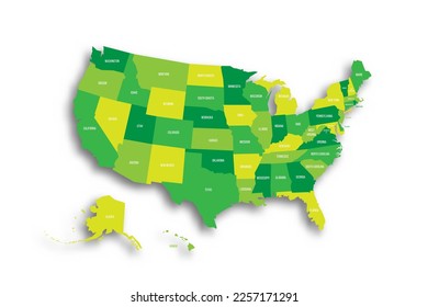 United States of America political map of administrative divisions