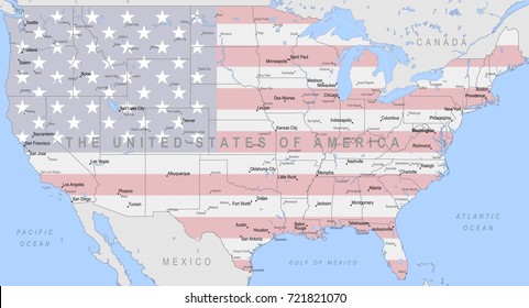 United States of America political map | Detailed vector a large color map of the USA