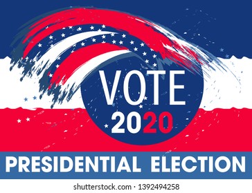 United States of America Presidential Election. Modern banner Vote 2020 USA dynamic design elements for a flyer, presentations, poster etc. Vector illustration.