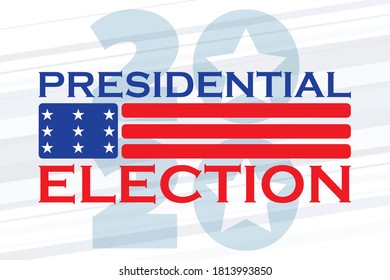 United States of America Presidential Election 2020. Election banner Vote 2020 with Patriotic Stars. November 3. Vector EPS 10