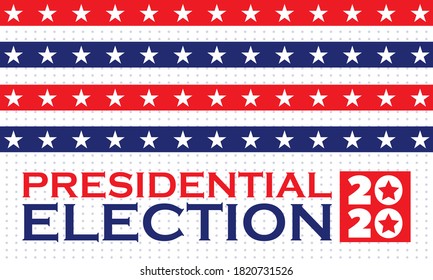 United States of America Presidential Election 2020. Election banner Vote 2020 with Patriotic Stars. November 3. Vector EPS 10