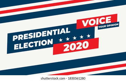 Elecciones presidenciales de los Estados Unidos de América 2020. Cartel electoral Votación 2020. Votación día 3 de noviembre. EPS vectorial 10