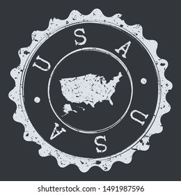 United States of America Seal. Silhouette Postal Passport Stamp. Round Vector Icon Postmark.
