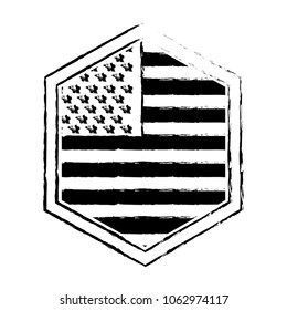 united states of america shape geometric frame