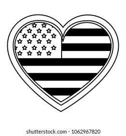 united states of america shape heart