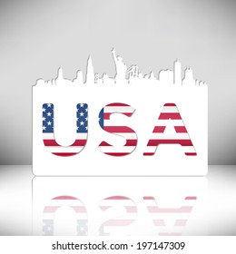 United States of America skyline silhouette vector design.