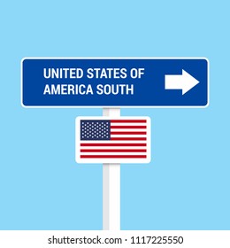 United States of America south traffic signs board design vector