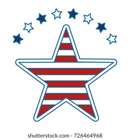 united states of america with star emblem frame