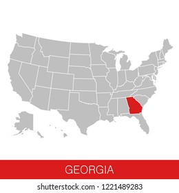 United States of America with the State of Georgia selected. Map of the USA vector illustration