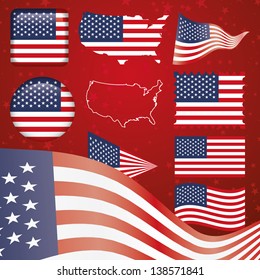 United States of America symbol set