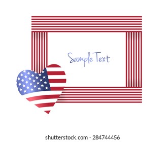 United States of America template design with heart