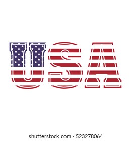 United States of America Text Graphic Logo with American Flag