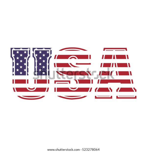 United States America Text Graphic Logo Stock Vector (Royalty Free ...