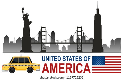 A united states of america tourist attraction illustration