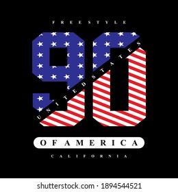 United States Of America typography design t-shirt print vector illustration 