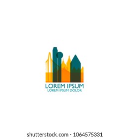 United States of America USA Dallas city skyline landscape silhouette flat vector logo icon. Cool urban horizon illustration concept
