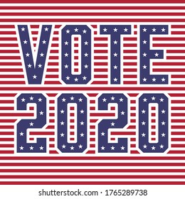 United States of America (USA) Elections VOTE 2020 with Stars and Stripes Concept Vector Illustration