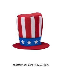 United States of America USA Flag and hat with Fireworks Background For 4th of July. Celebrating Independence Day. Eps10 vector illustration. - Vector illustration