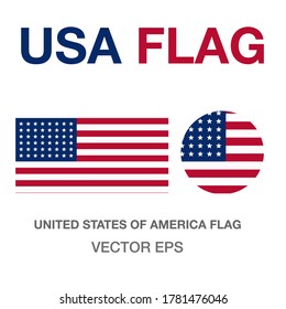 united states of america, usa, america, united states flag vector flat design for indepenence day. 