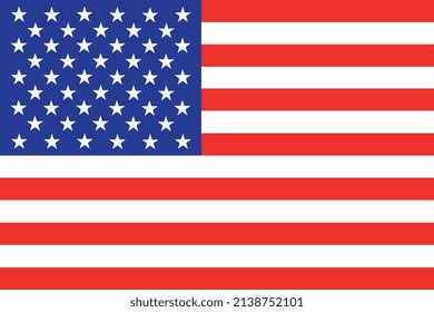 Vereinigte Staaten von Amerika (USA). Flagge der Vereinigten Staaten von Amerika. Vorführung der Flagge der Vereinigten Staaten von Amerika. Horizontales Design. Abstraktes Design. Illustration. Karte.	