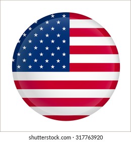 United States Of America (USA)  Flag Vector Button