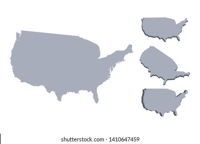 United States of America, USA isometric map vector illustration, country isolated on a white background.