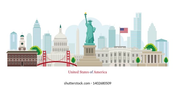 United States of America, USA, Landmarks, Skyline and Skyscraper, Cityscape, Travel and Tourist Attraction