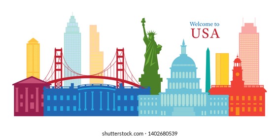 United States of America, USA, Landmarks, Skyline and Skyscraper, Cityscape, Travel and Tourist Attraction