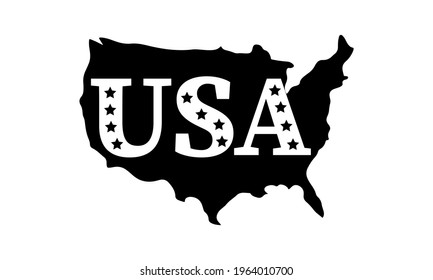United States America (Usa) Map 4th of July Independence Day Vector and Clip Art