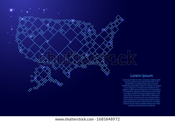 United States America Usa Map Blue Stock Vector (Royalty Free ...