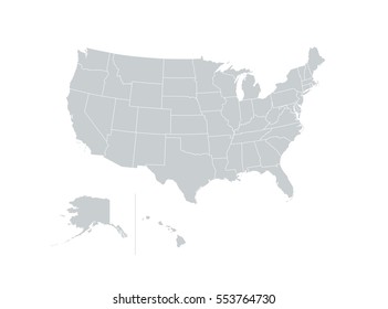 United States of America USA Regions Map