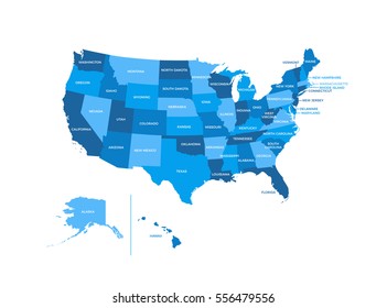 United States of America USA Regions Map