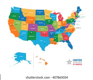 United States Of America USA Vector Map