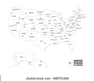 United States of America USA Vector Map