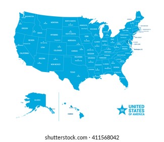 United States of America USA Vector Map