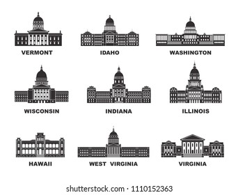 United States of America. Vector collection of United States city