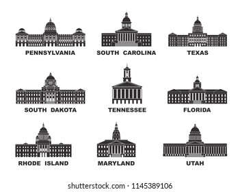 United States of America. Vector collection of United States city