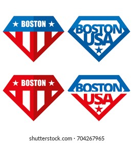 United states of America Vector logos Boston USA