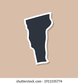 United States of America, Vermont state borders, Vermont border map. Political borders of the USA Vermont state.