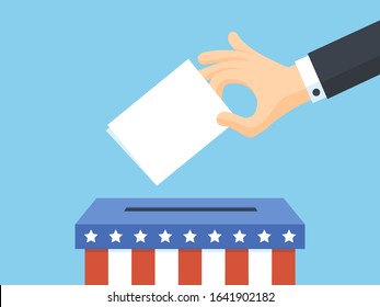 United states of America voting ballot - presidential elections concept vector flat illustration