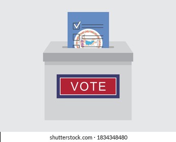 United States of America Voting Illustration of the State of Virginia