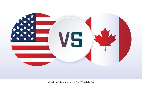 United States America Vs Canada Flags Stock Vector (Royalty Free ...