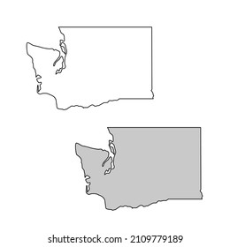 United States of America, Washington state, map borders of the USA Washington state.
