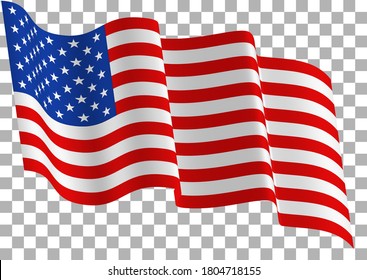 United States of America waving flag. Vector illustration.