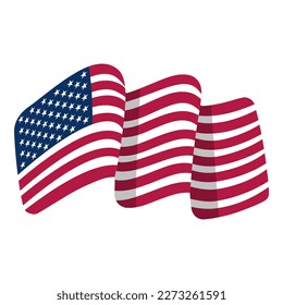 united states of america waving flag isolated illustration for national event or independence day