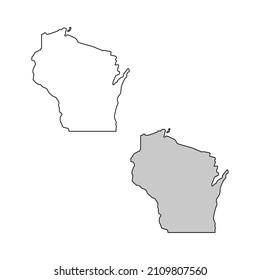 United States of America, Wisconsin state, map borders of the USA Wisconsin state.