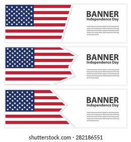 united states of american Flag banners collection independence day